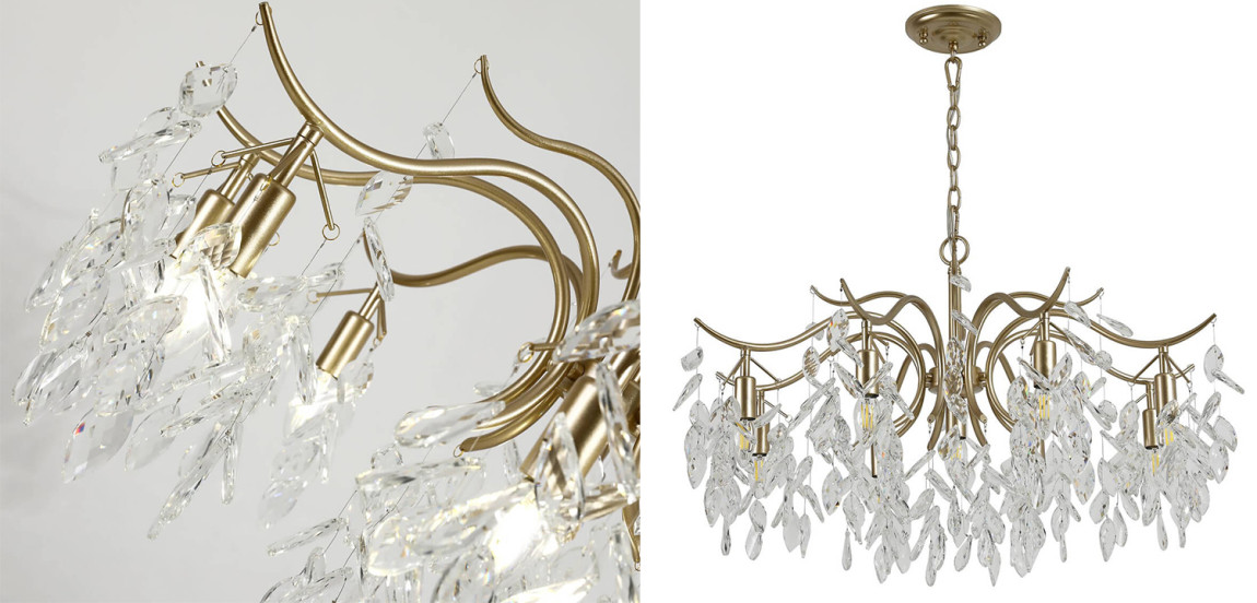 Люстра Hanging Crystal Leaves Chandelier 83