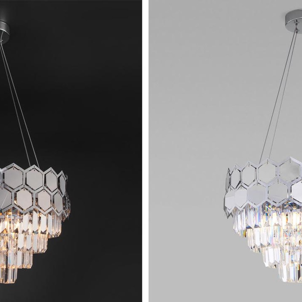 Люстра Hanging Hexagon Moira Chandelier chrome