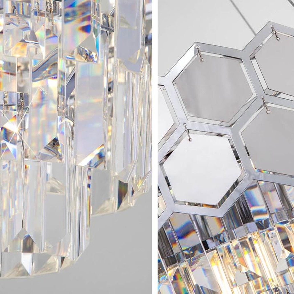 Люстра Hanging Hexagon Moira Chandelier chrome