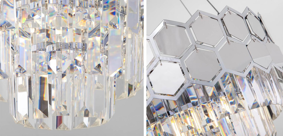 Люстра Hanging Hexagon Moira Chandelier chrome