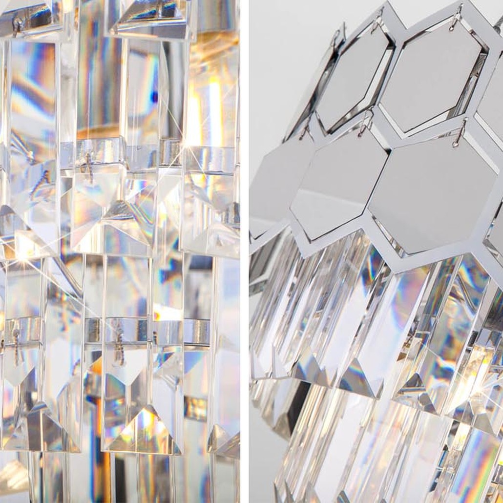 Люстра Hanging Hexagon Moira Chandelier chrome