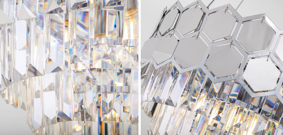 Люстра Hanging Hexagon Moira Chandelier chrome