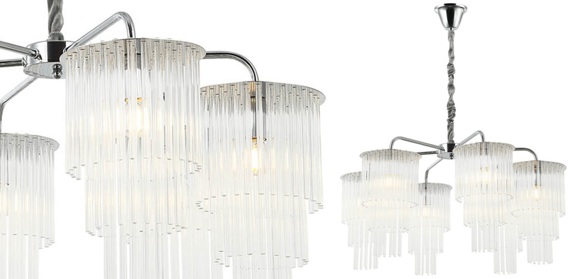 Люстра Harrison Chandelier chrome 6 lamp
