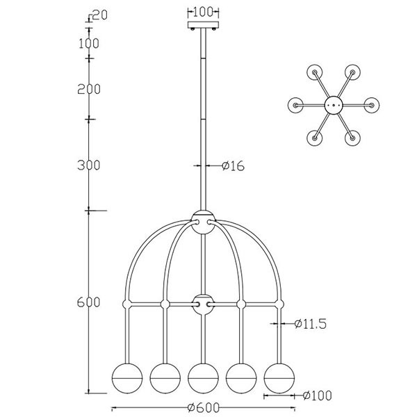 Люстра Heidy Bronze Chandelier 7