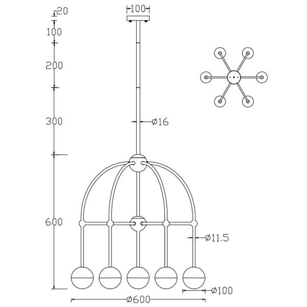 Люстра Heidy Chrome Chandelier 7