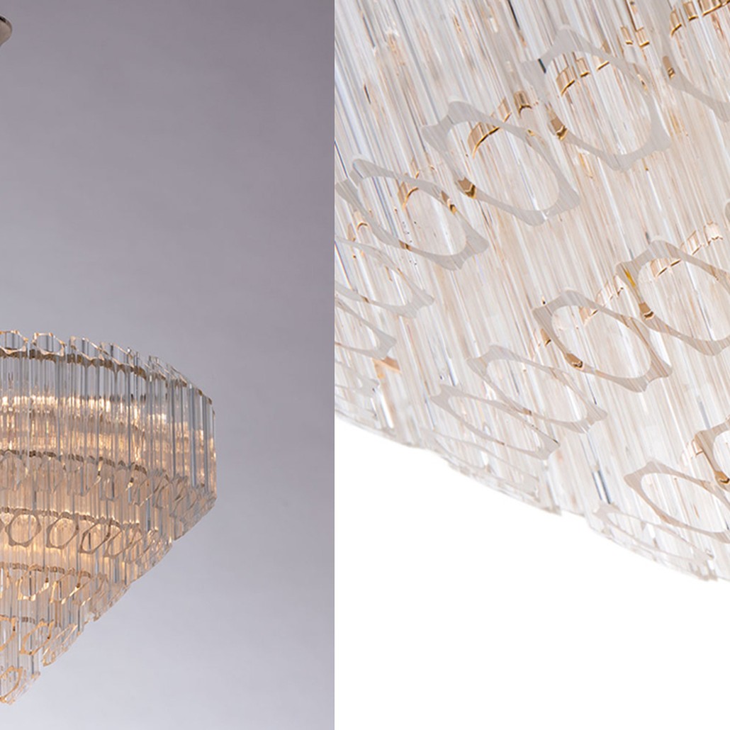 Люстра Hexagon Tube Light Crystal Chandelier