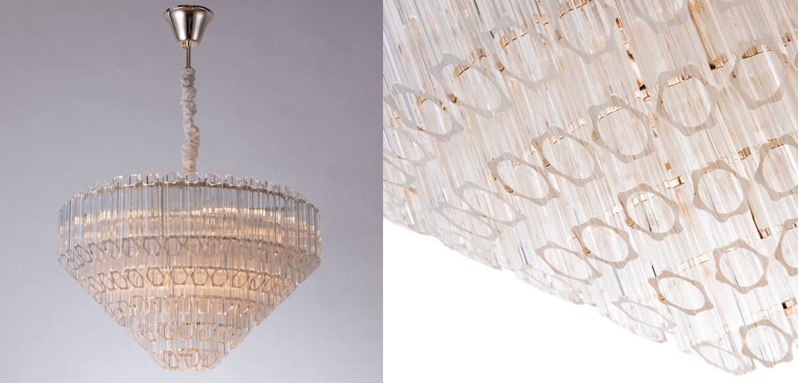 Люстра Hexagon Tube Light Crystal Chandelier