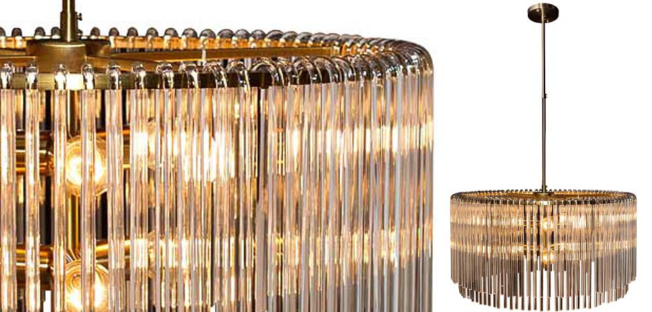 Люстра Hexagon Tube Light Suspensions Circle gold