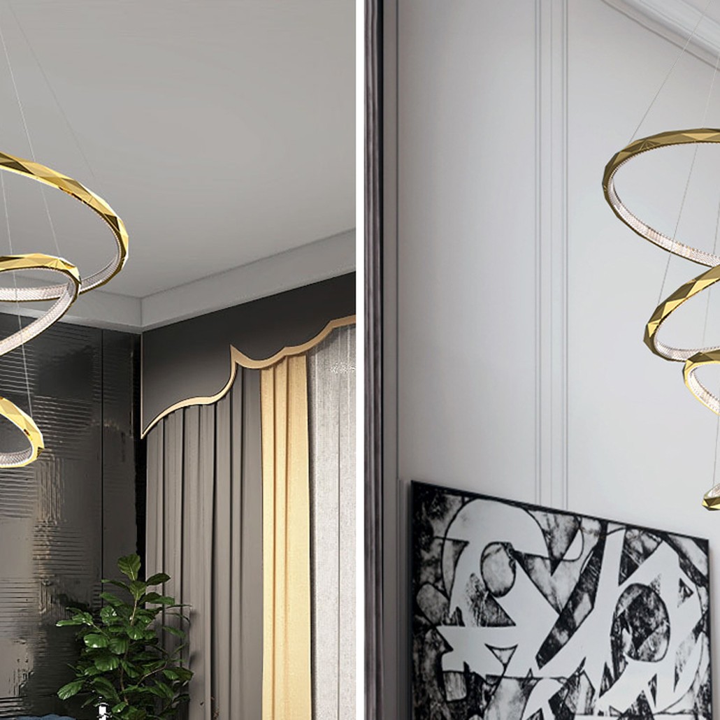 Люстра Horizontal Ring Gold Chandelier