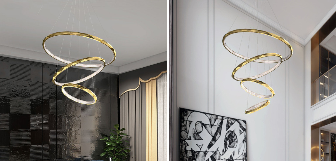 Люстра Horizontal Ring Gold Chandelier