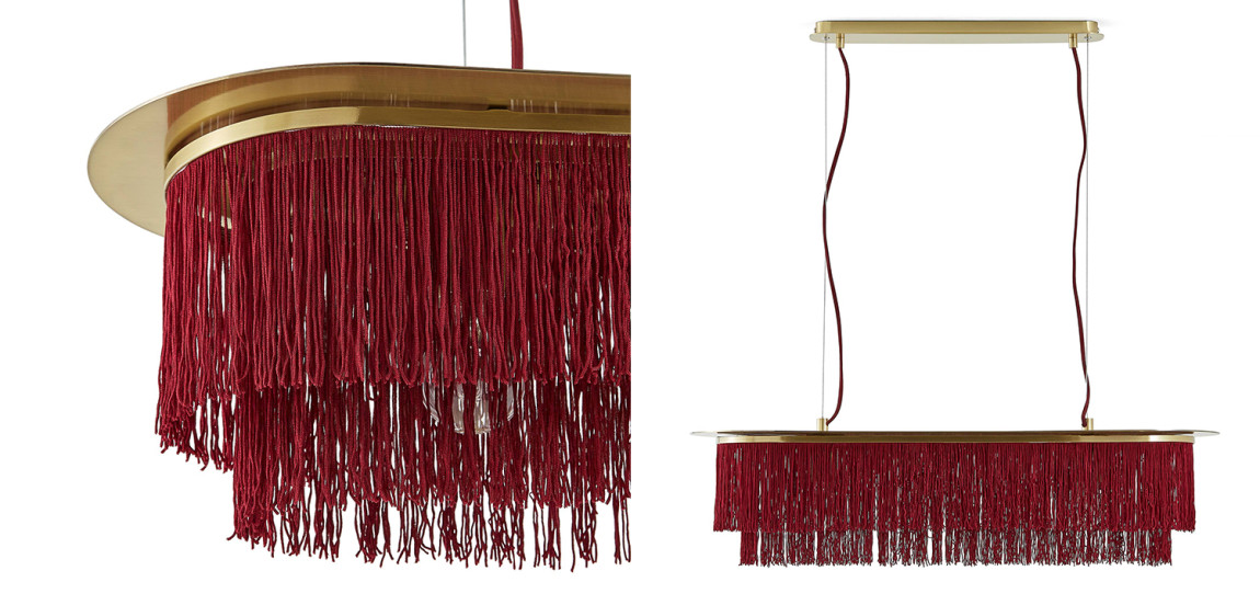 Люстра Houtique Linear Chandelier Burgundy