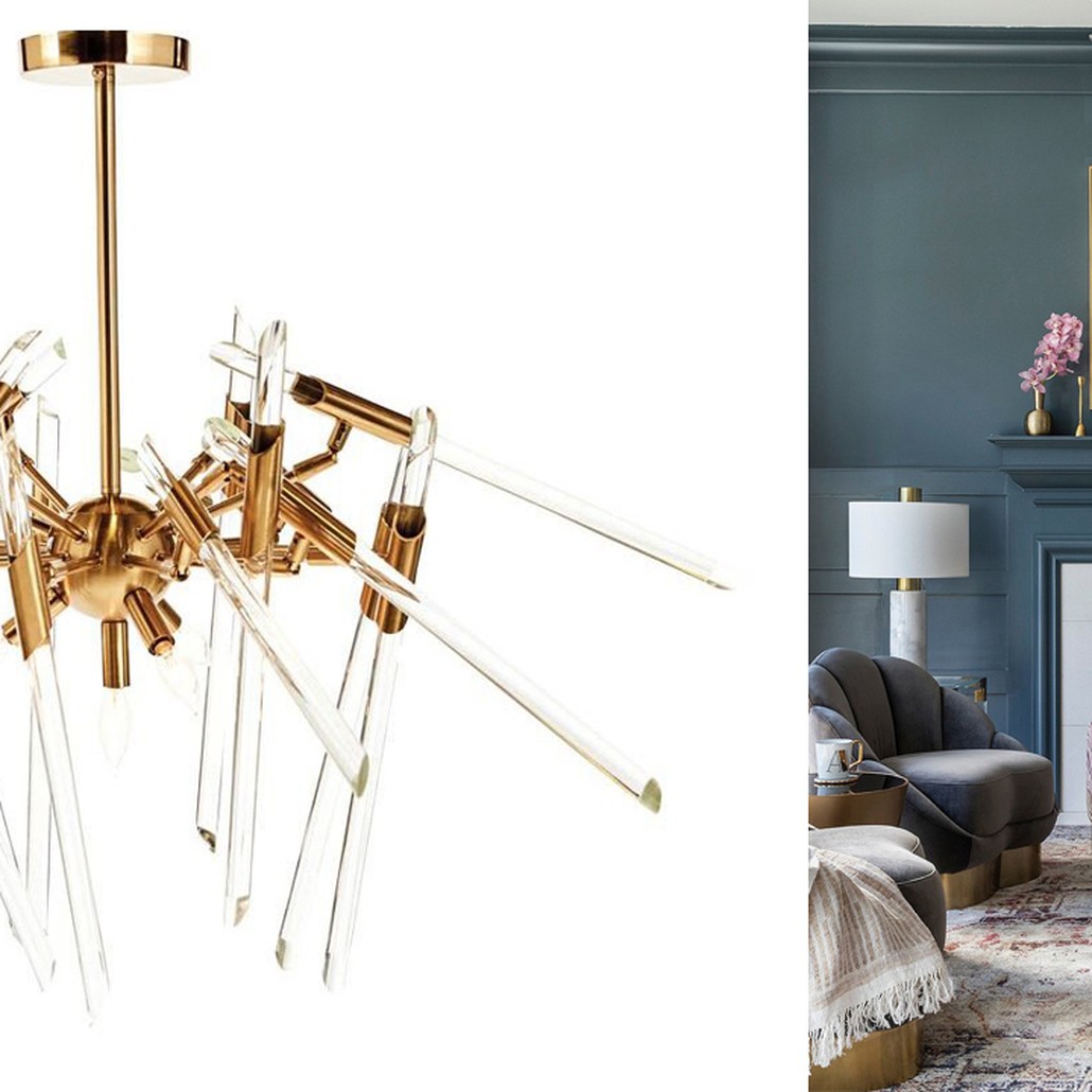 Люстра Ice Rods Chandelier brass