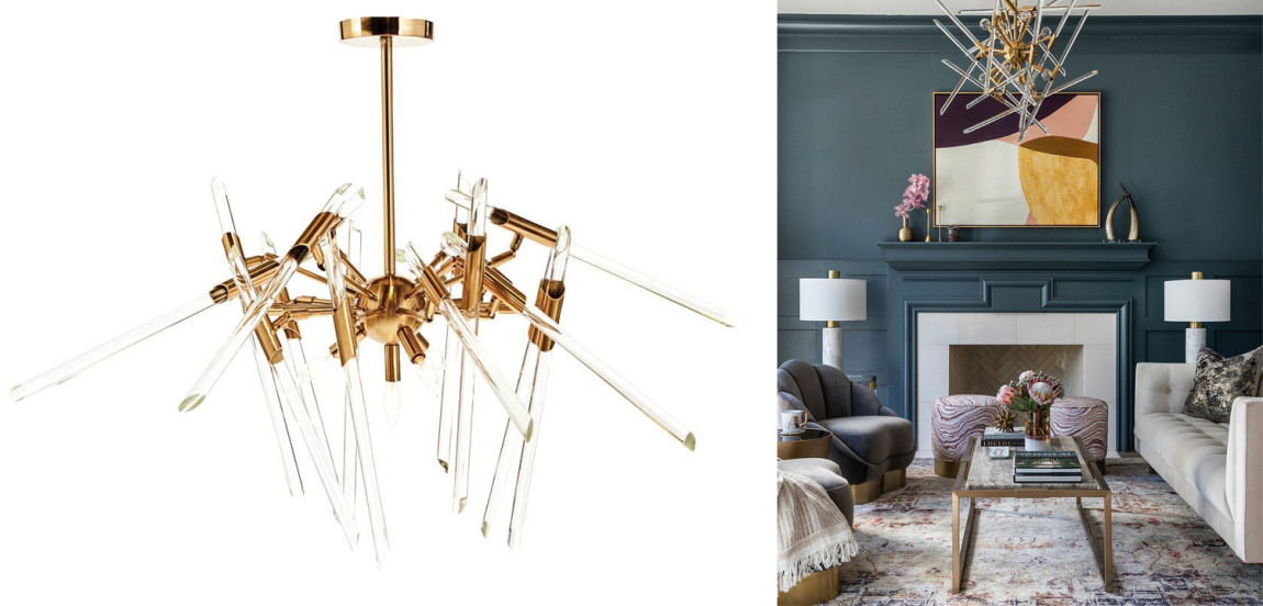 Люстра Ice Rods Chandelier brass