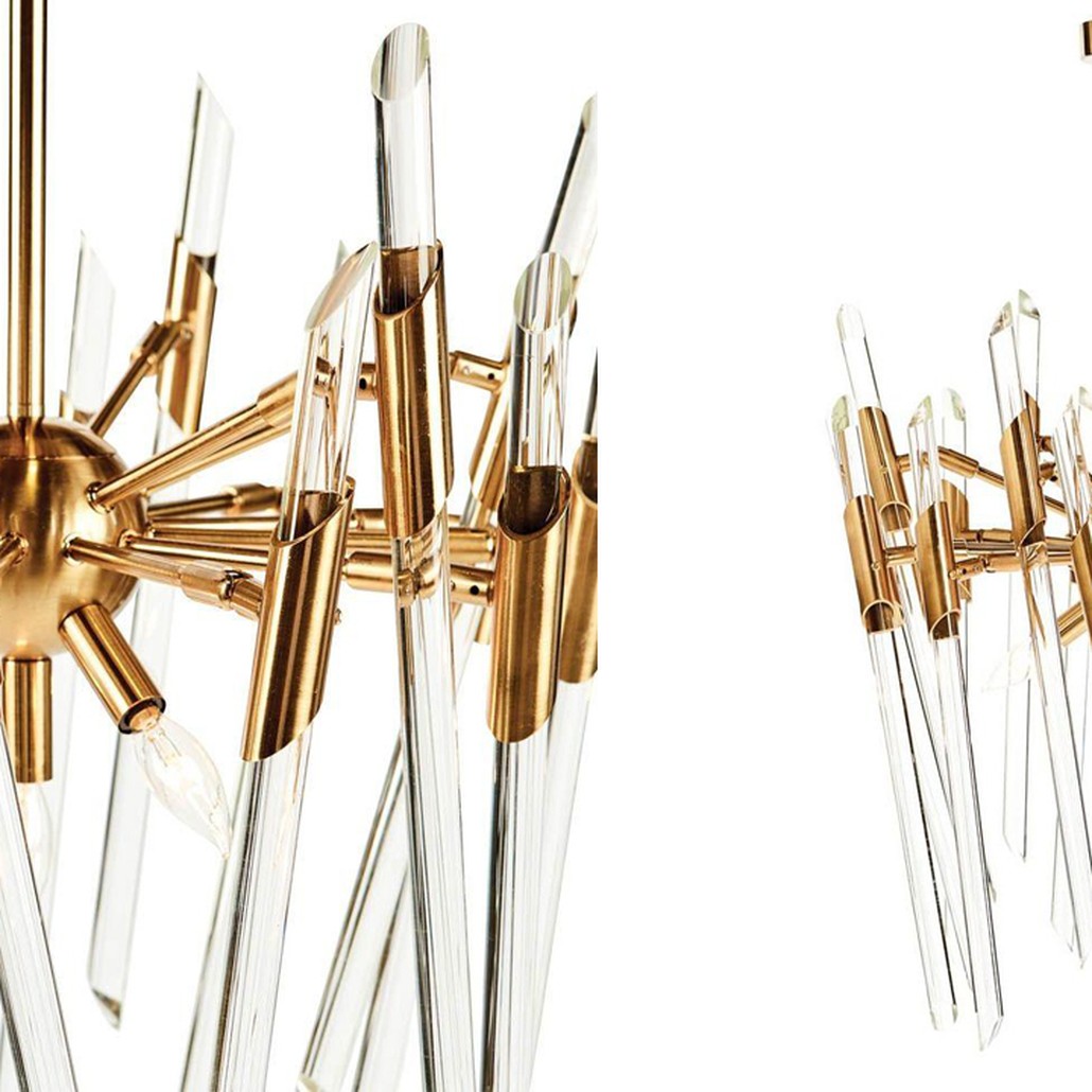 Люстра Ice Rods Chandelier brass