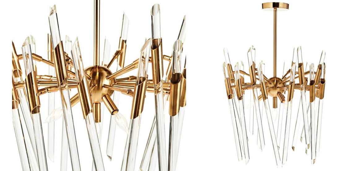 Люстра Ice Rods Chandelier brass
