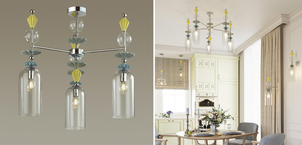Люстра Iris Glass Chandelier candy 3 chrome