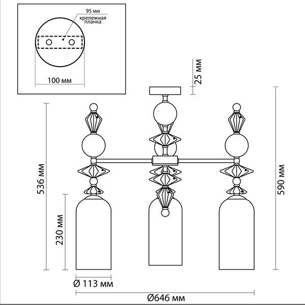 Люстра Iris Glass Chandelier candy 3 chrome