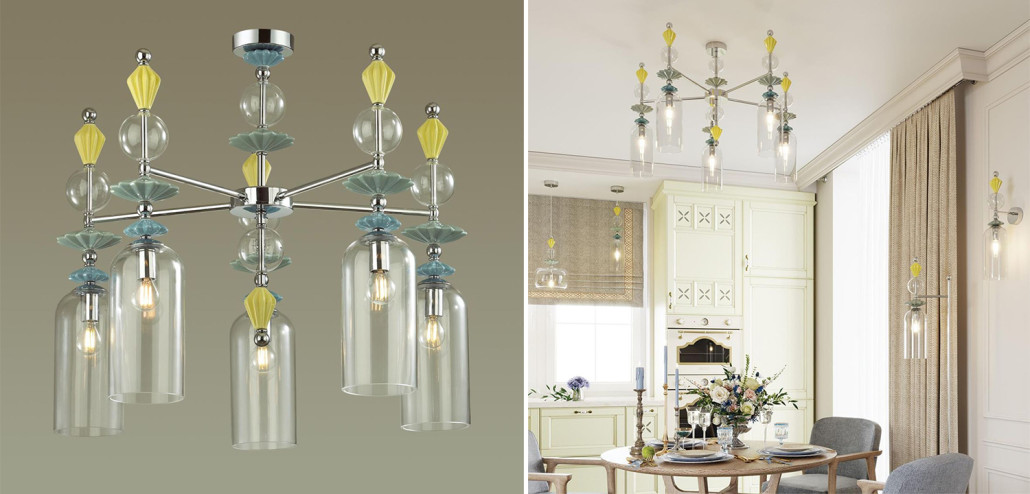 Люстра Iris Glass Chandelier candy 5 chrome