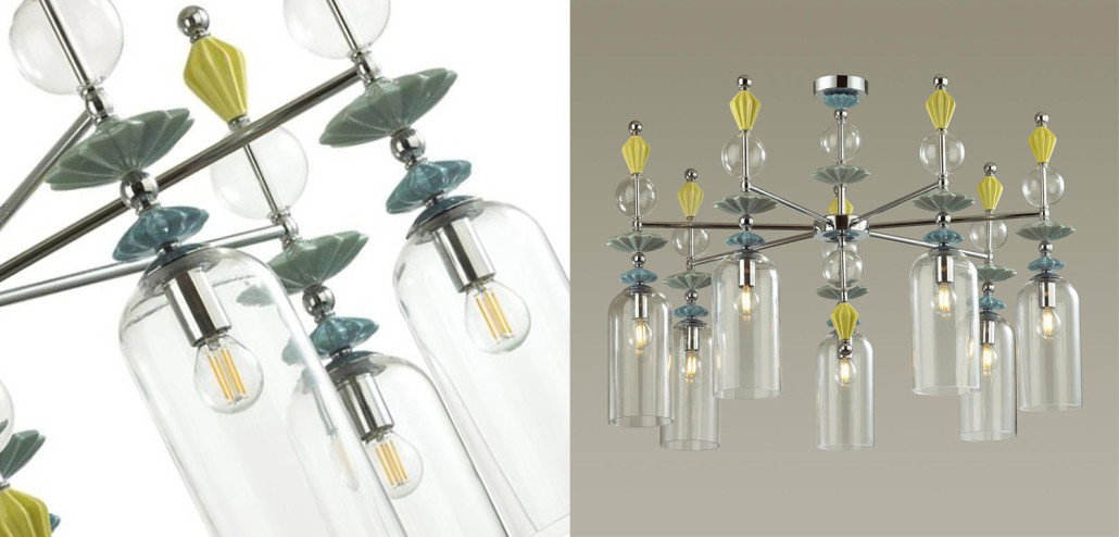 Люстра Iris Glass Chandelier candy 7 chrome