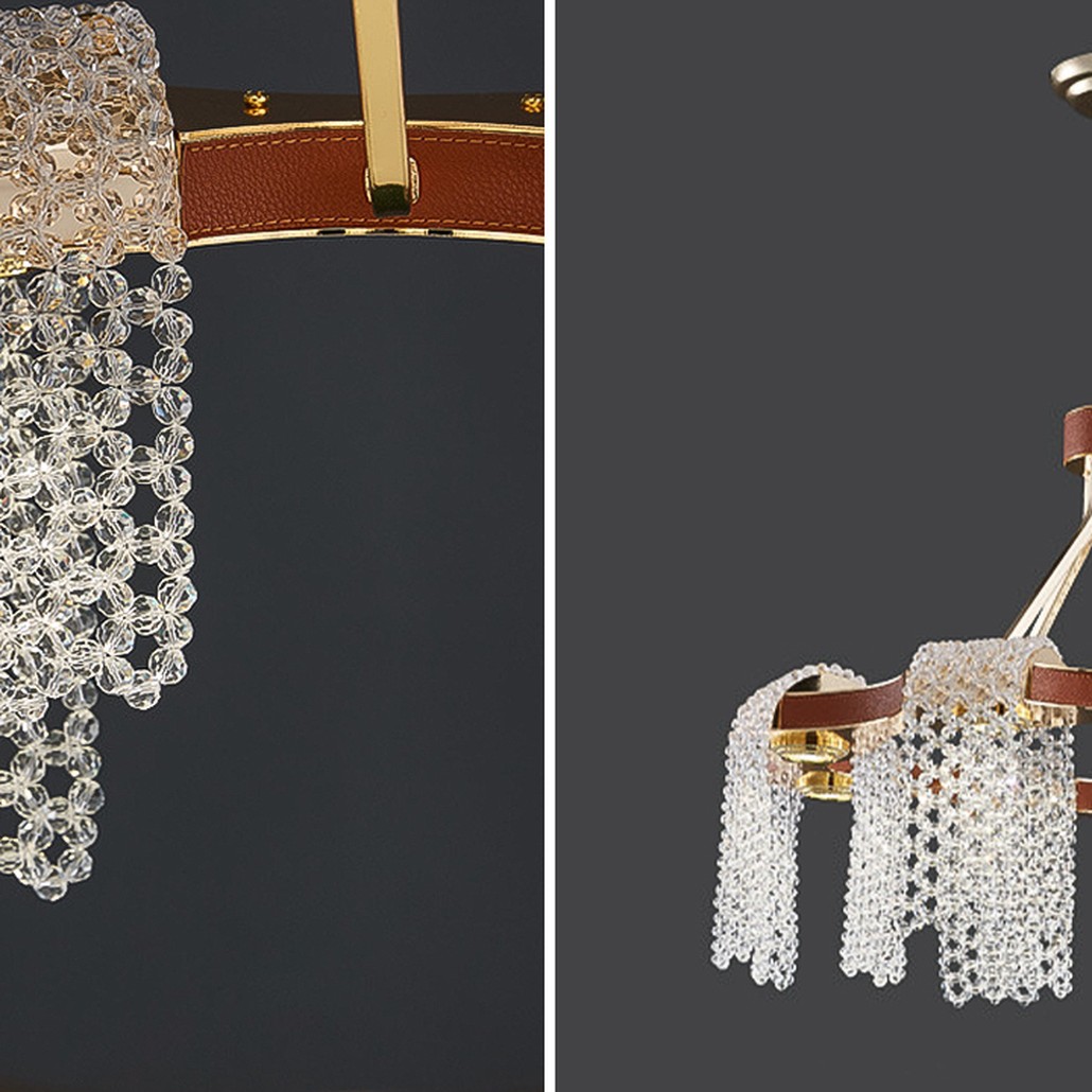 Люстра Leather Glass Chandelier 60