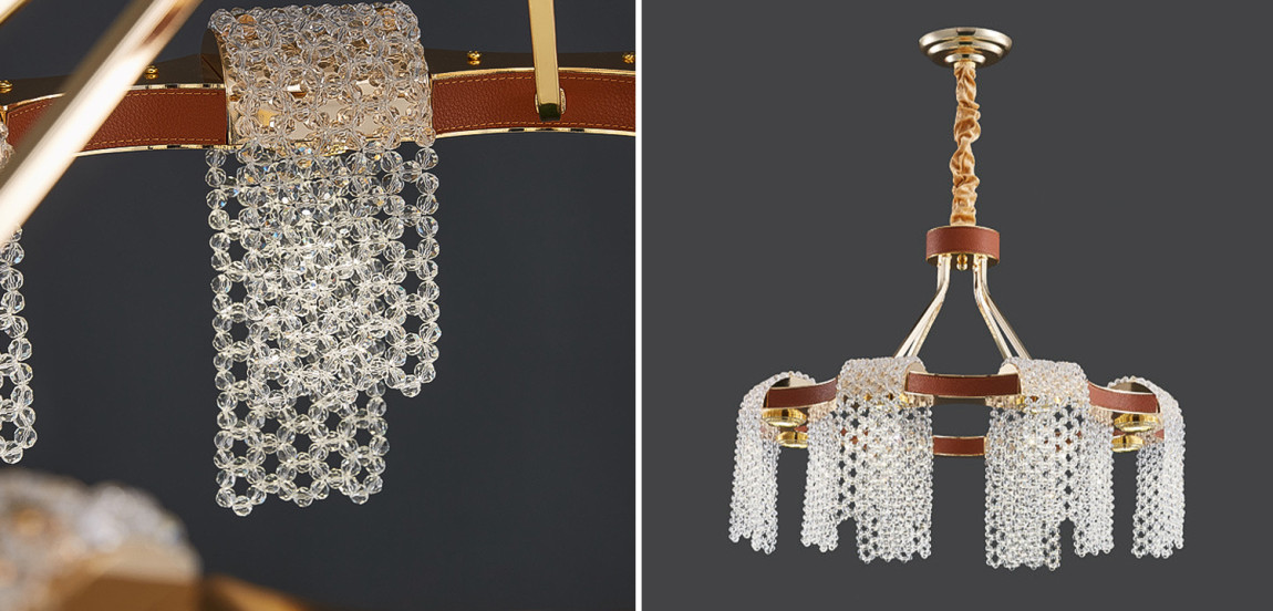 Люстра Leather Glass Chandelier 60