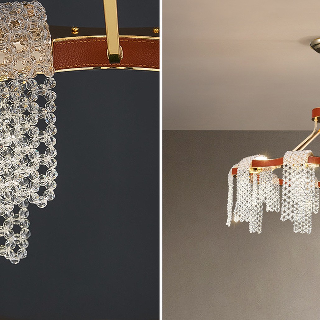 Люстра Leather Glass Chandelier 80
