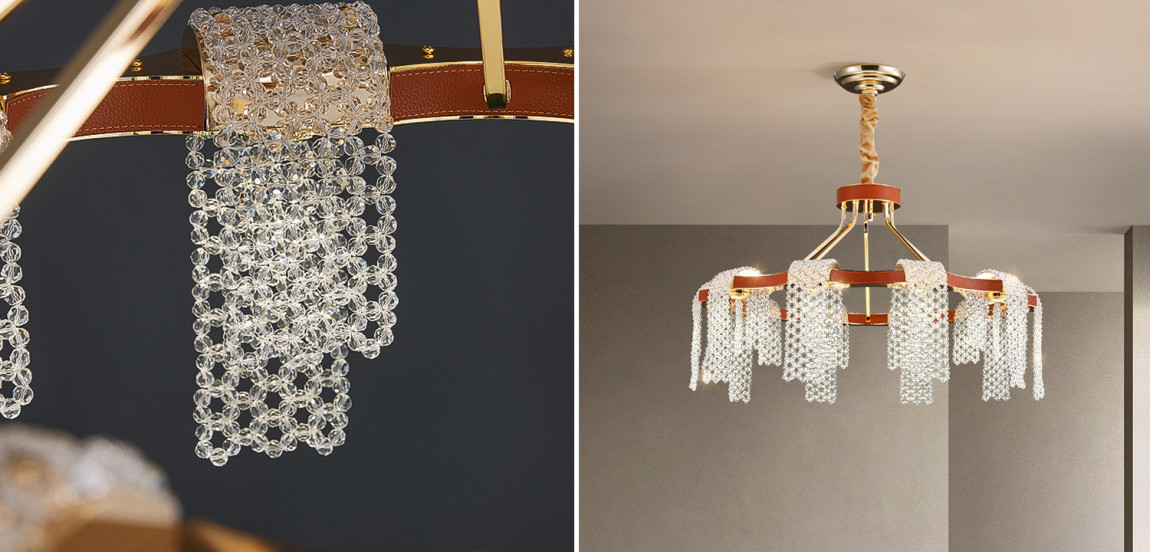Люстра Leather Glass Chandelier 80