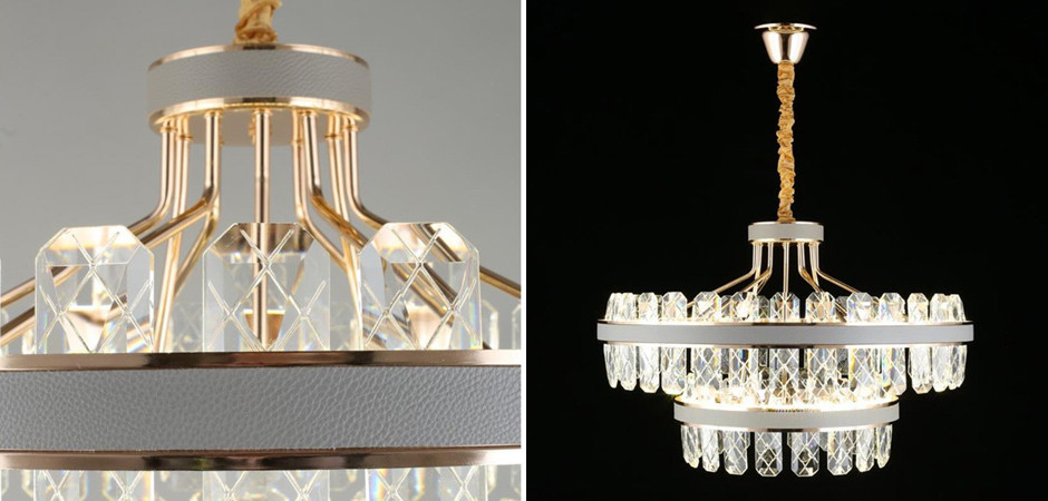 Люстра Leather Strip с Хрустальным плафоном