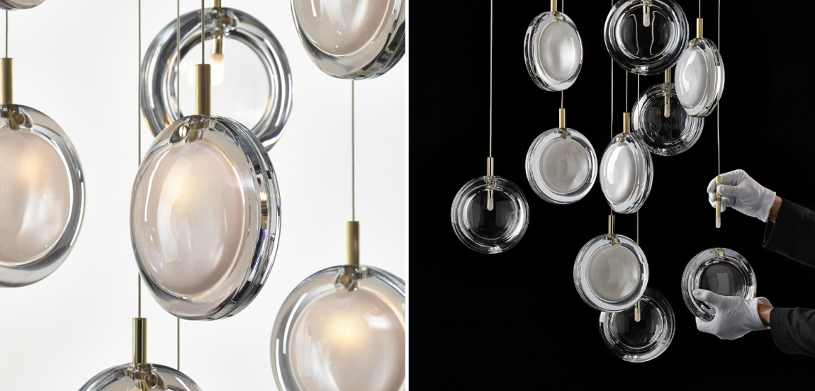 Люстра Lens 3 белый в стиле Bomma