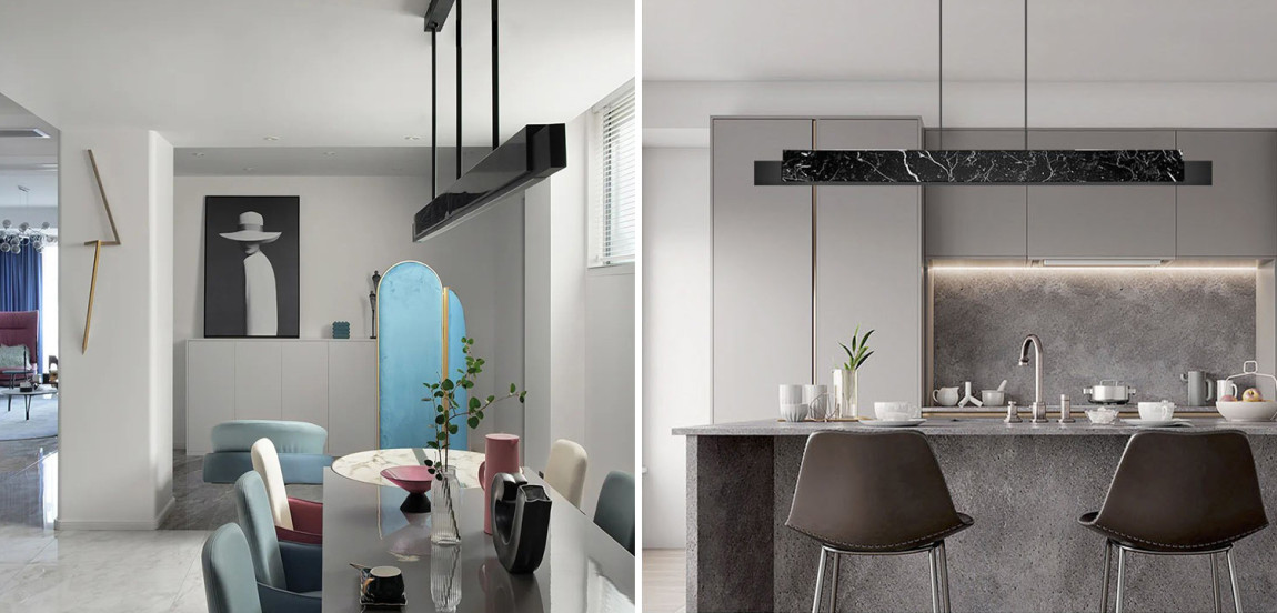 Люстра Leonce Marble Linear Chandelier