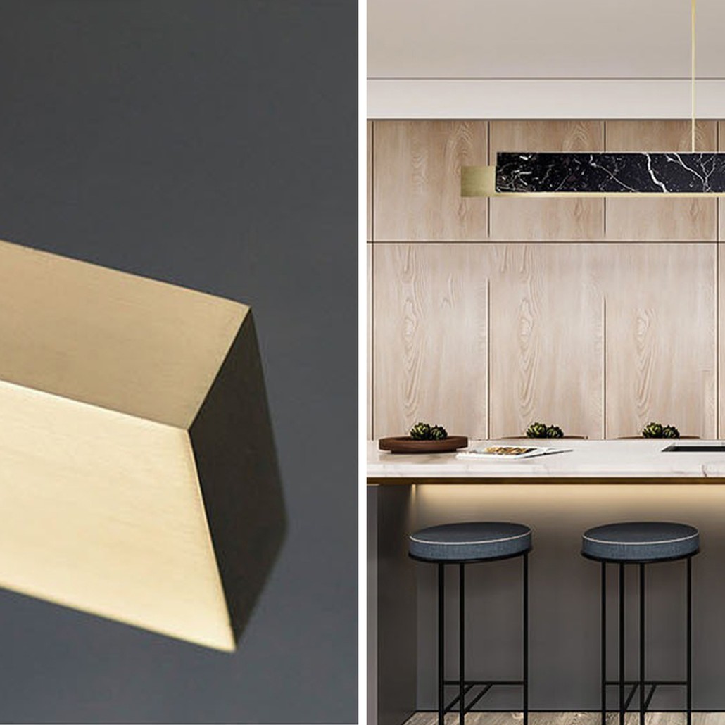 Люстра Leonce Marble Linear Chandelier Brass