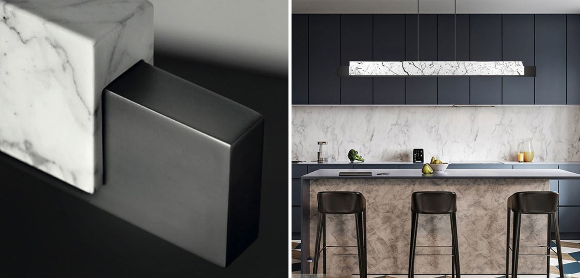 Люстра Leonce Marble Linear Chandelier White