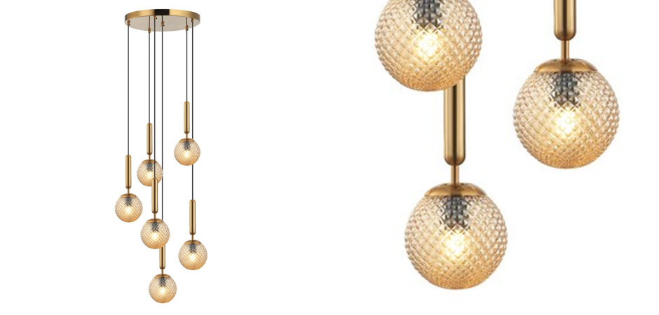 Люстра Lianas с Янтарными Плафонами