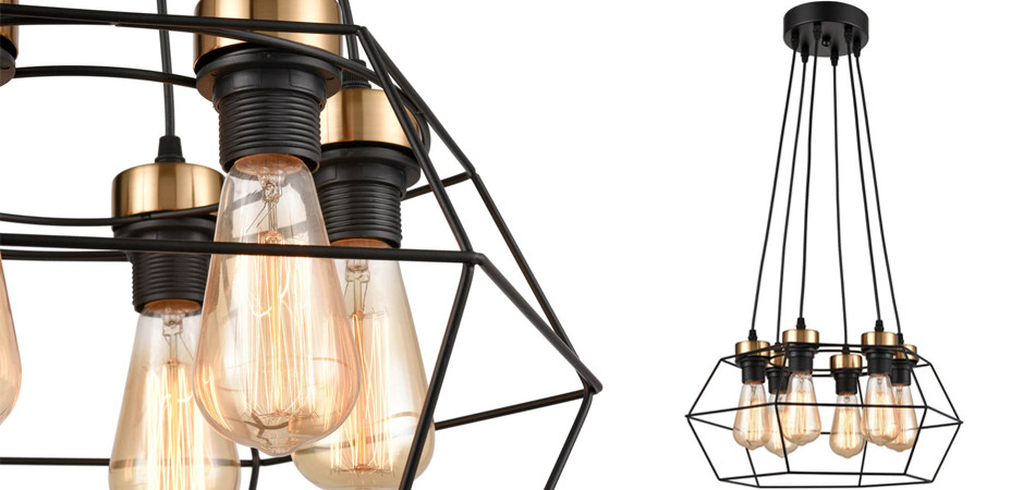 Люстра Loft Wire Cage Black lamp 6