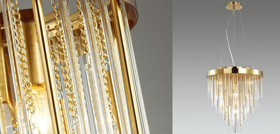 Люстра Luxury Gold & Glass Stripes