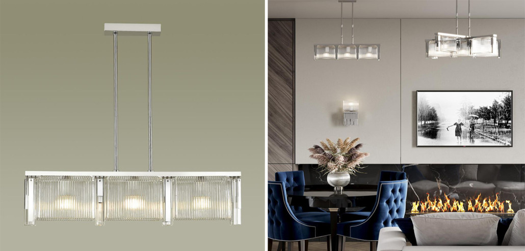 Люстра Madelen Chrome Linear Chandelier