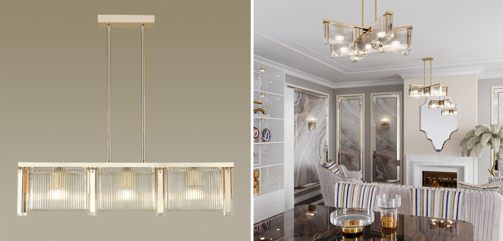 Люстра Madelen Gold Linear Chandelier