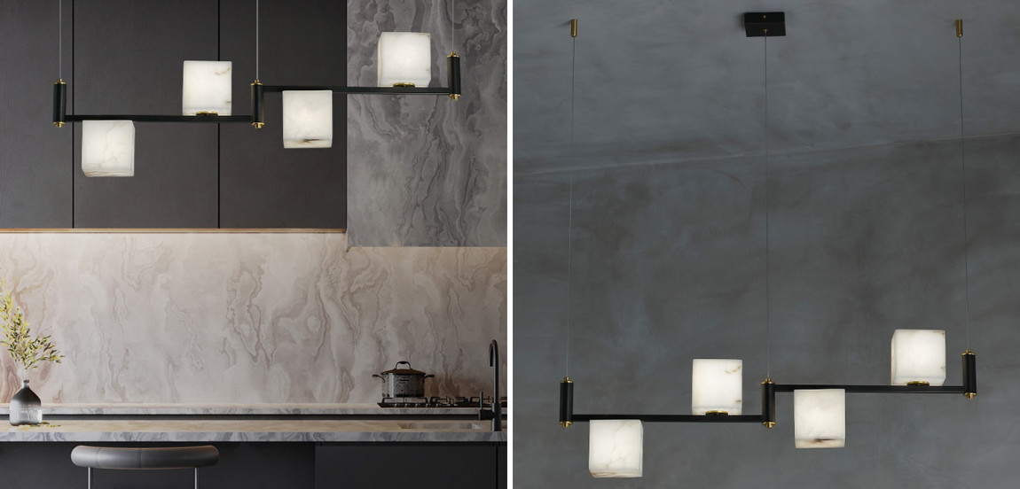 Люстра Marble Cubes Modern Light Chandelier 4 плафона