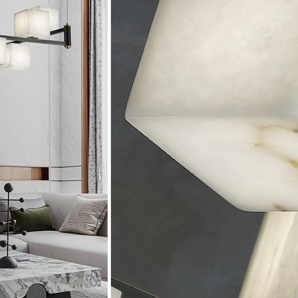 Люстра Marble Cubes Modern Light Chandelier 8 плафонов