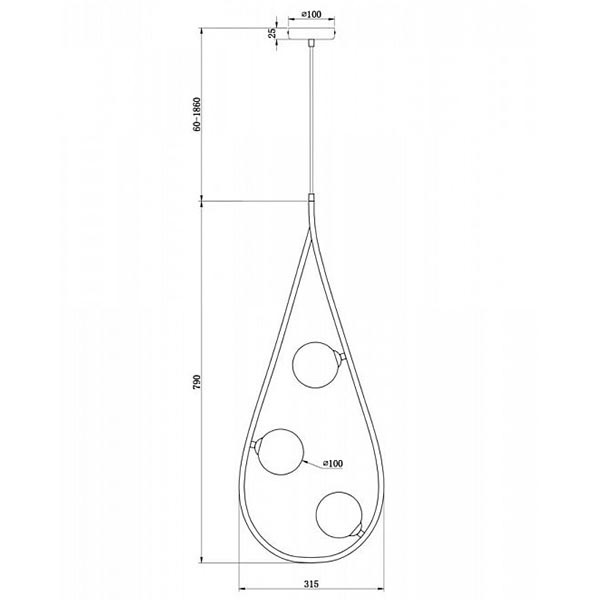 Люстра Marcan 3 Ball Chandelier Black