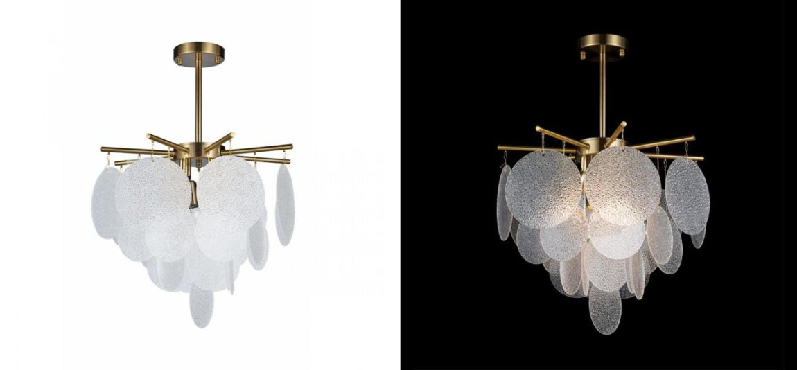 Люстра Nimbus Рельефное Прозрачное стекло Диаметр D 43 см