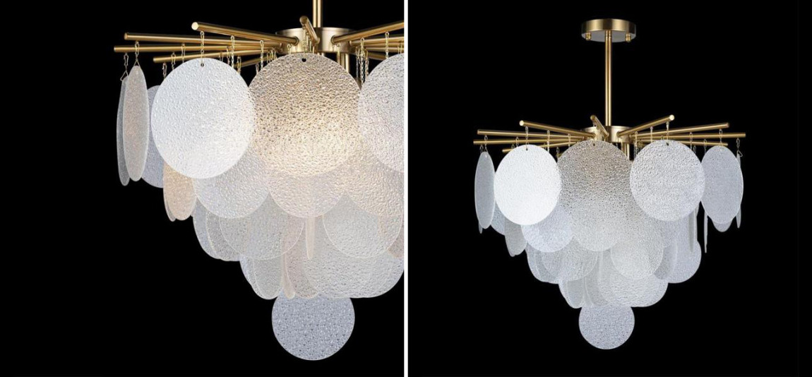 Люстра Nimbus Рельефное Прозрачное стекло Диаметр D 60 см