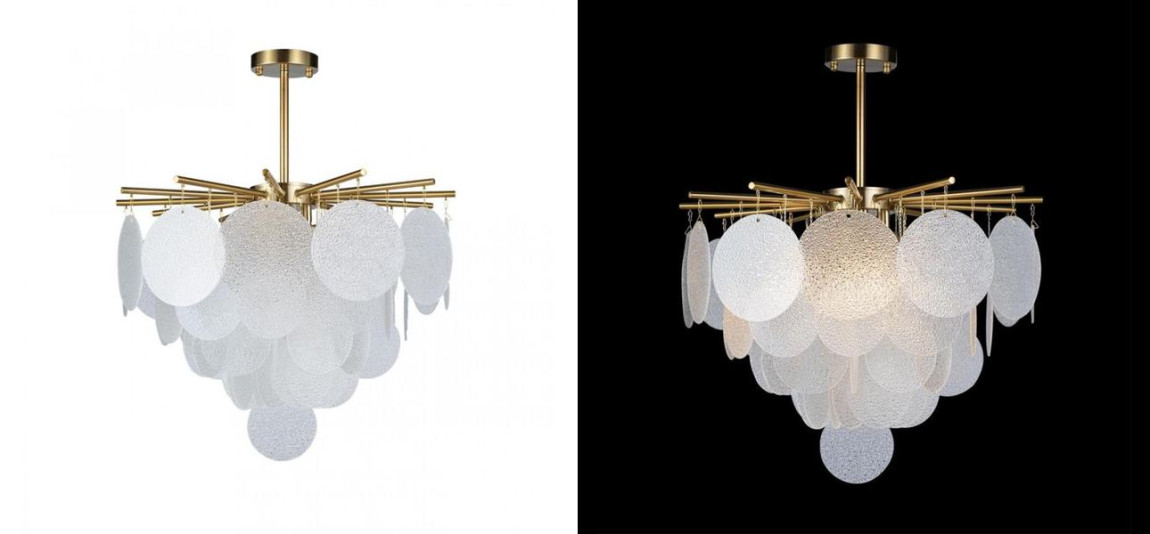 Люстра Nimbus Рельефное Прозрачное стекло Диаметр D 60 см