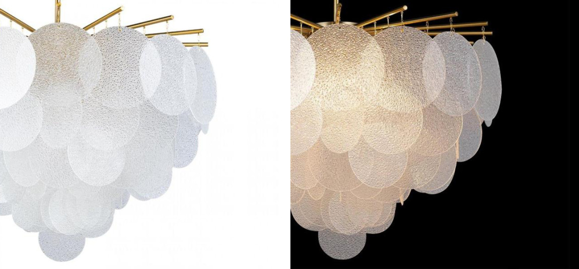 Люстра Nimbus Рельефное Прозрачное стекло Диаметр D 80 см