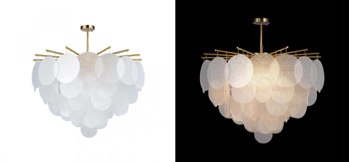 Люстра Nimbus Рельефное Прозрачное стекло Диаметр D 80 см