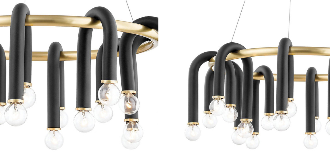 Люстра Paulson floppy chandelier round gold