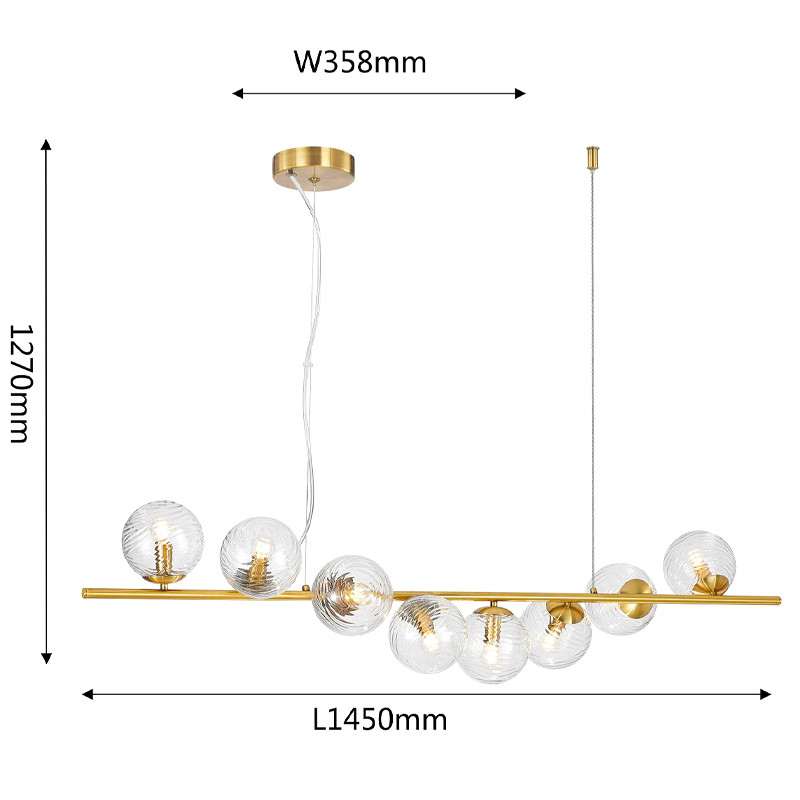 Люстра Perforated Glass Bubbles 8 ламп