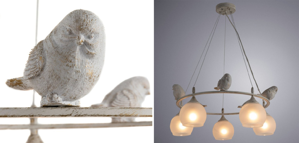 Люстра Provence Bird Chandelier white