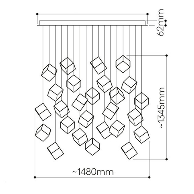 Люстра Pyrite Chrome 26 Rectangle