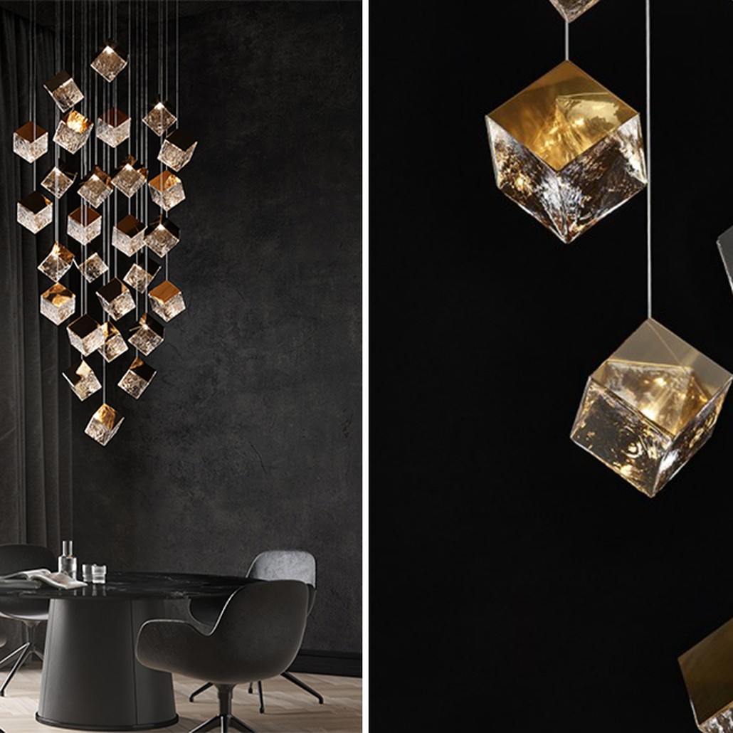 Люстра Pyrite Gold 26 Rectangle
